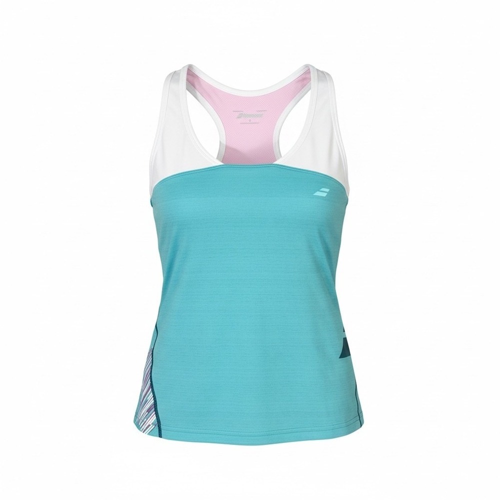 Babolat Women's Lime White Tennis Tank Racerback Performance‎ Top Large